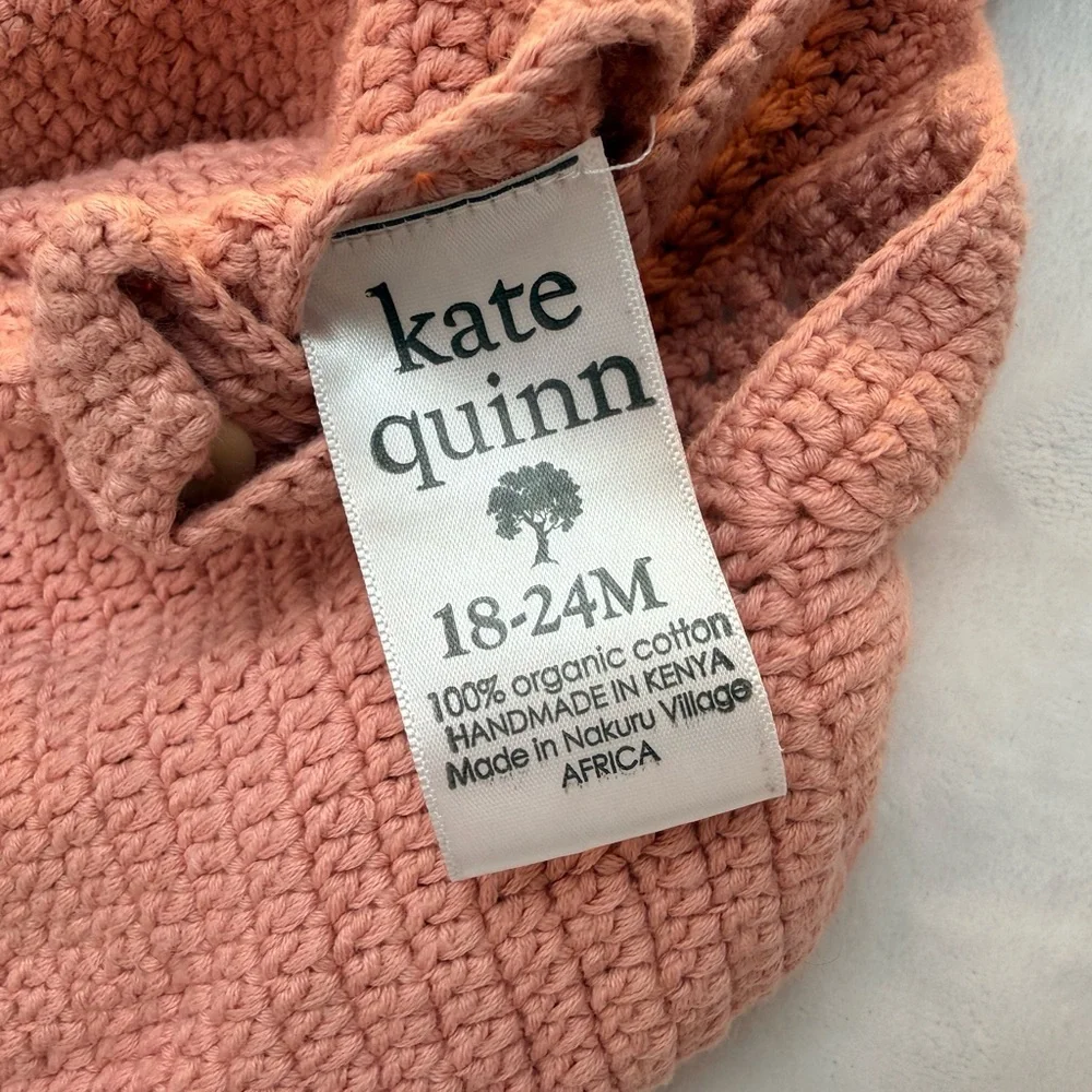 Kate Quinn Pink 100% Cotton Crochet Bubble Romper 18-24M Cottagecore READ‎
